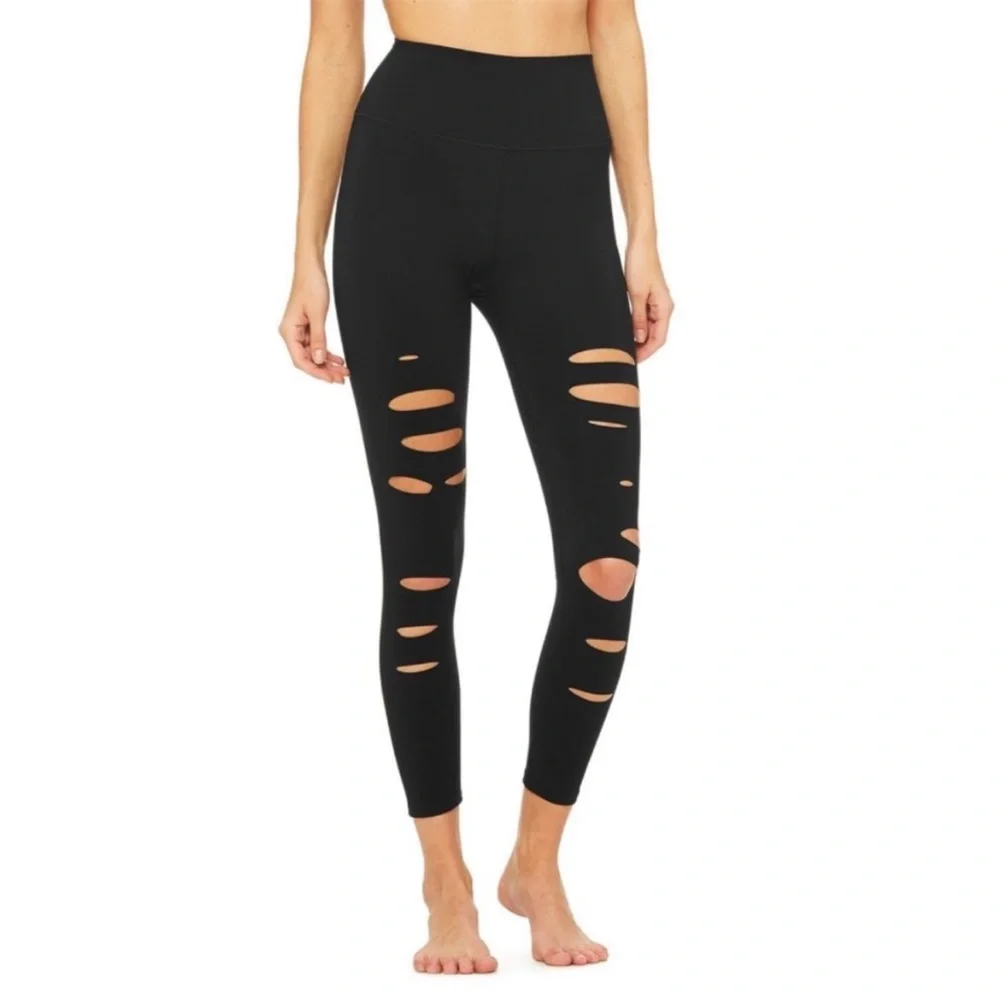Alo Yoga 7/8 HIGH-WAIST RIPPED WARRIOR LEGGING